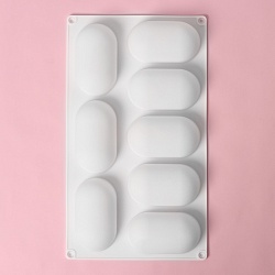 Форма для муссовых десертов и выпечки «Раузи», 30×17,5×3,5 см, 8 ячеек (8,7×4,7 см)